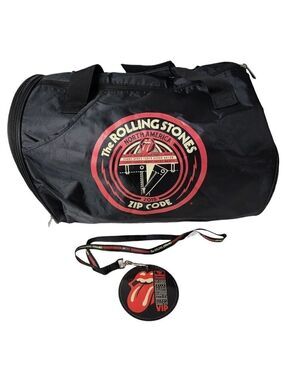 Rare Rolling Stones 2015 Zip Code Tour VIP Duffel bag and VIP Badge